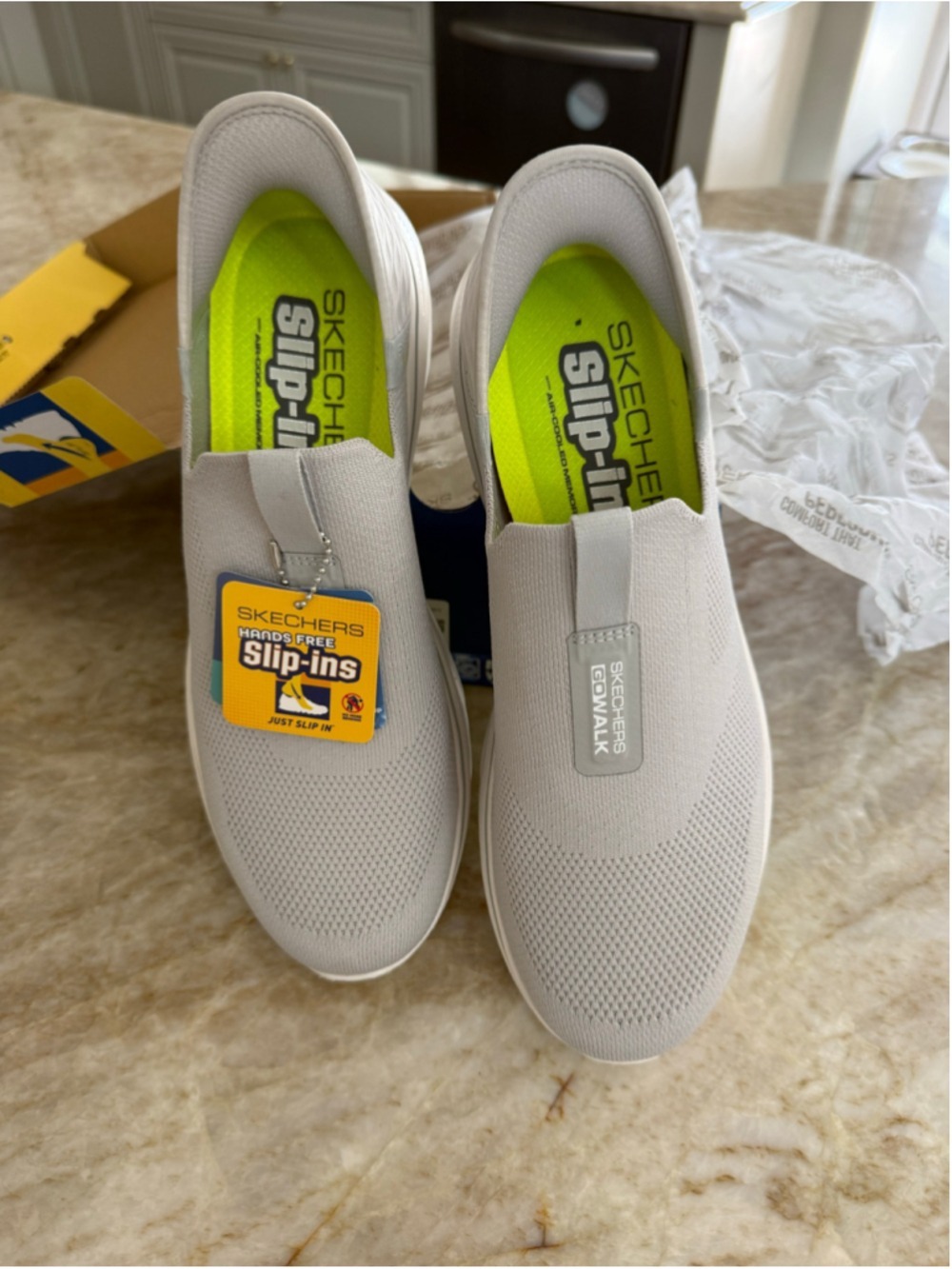 Men's Skechers Gray Yellow GO WALK 7 Slip-Ins Loafers & Slip-Ons 8.5.